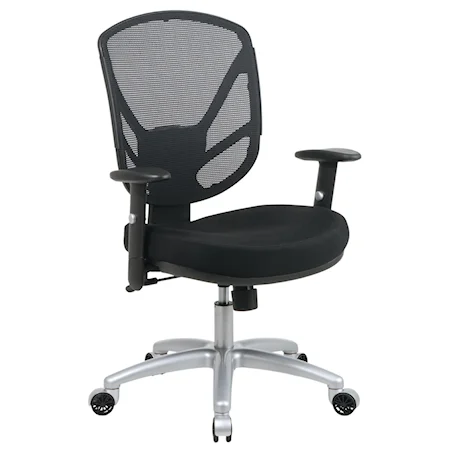 Screen Back 2 to 1 Synchro Tilt Chair with Aluminum Finish